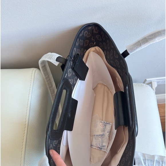 NWT MAJE Clover Canvas Leather Brown Tote - Picture 4 of 11
